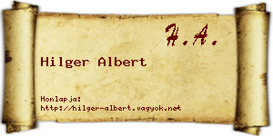 Hilger Albert névjegykártya